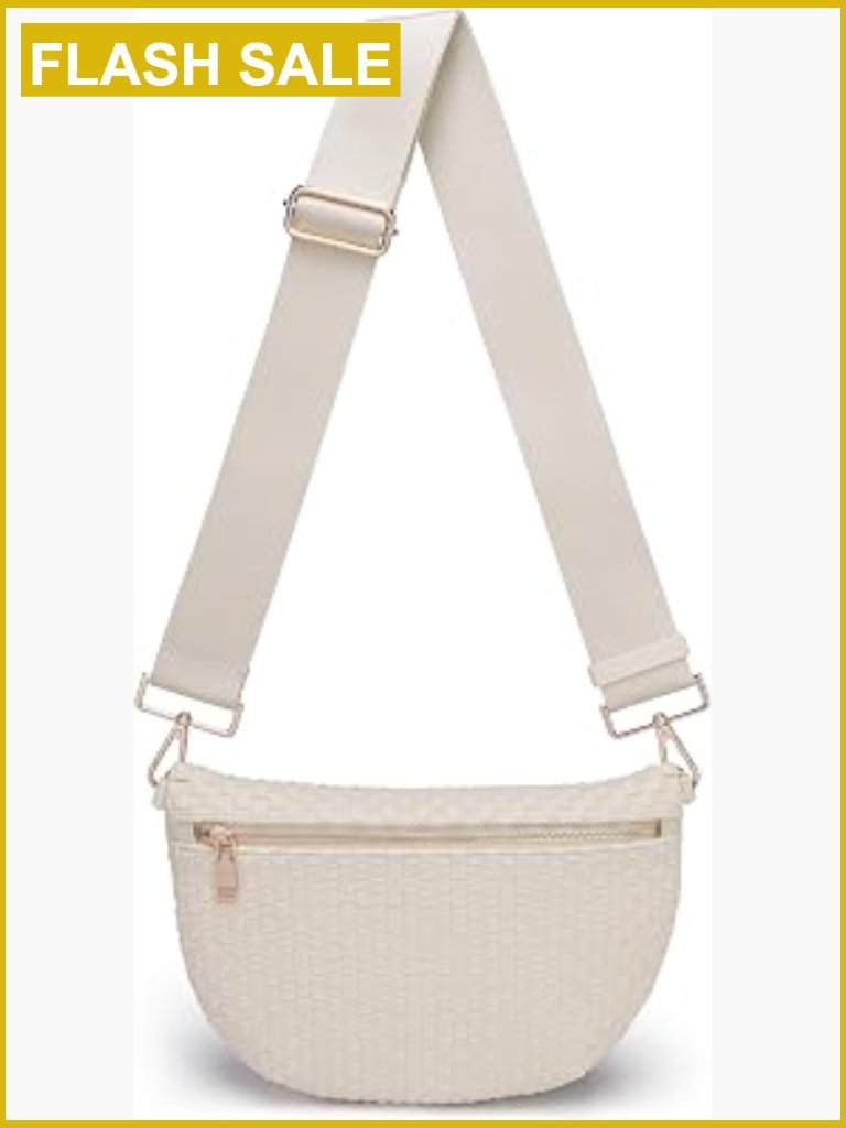 Woven Crossbody Bag With Adjustable Strap, Water-Resistant, Lightweight